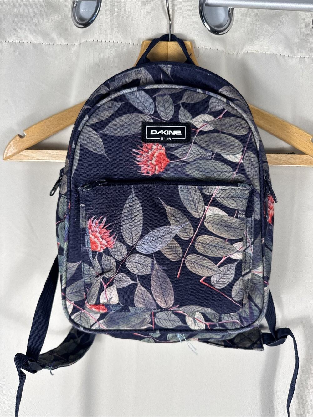 Dakine Navy Floral Mini Backpack Botanical Leaf Print Small Travel Bag